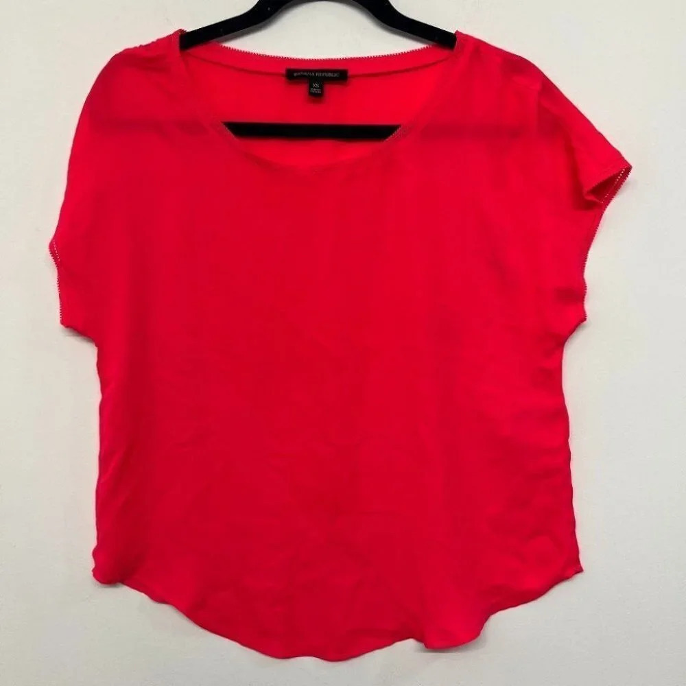 Banana Republic Pink Blouse Short‎ Sleeve Top XS